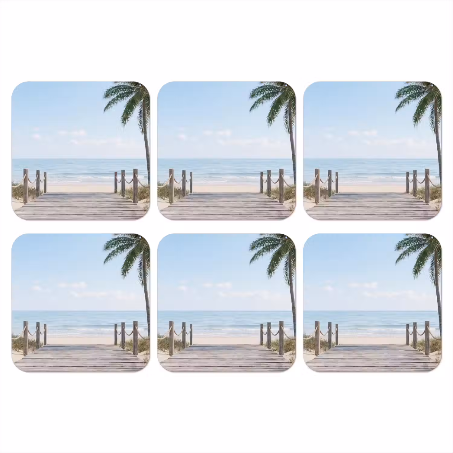 Palmbomen - Pad - Horizon onderzetter kurk middel -3d