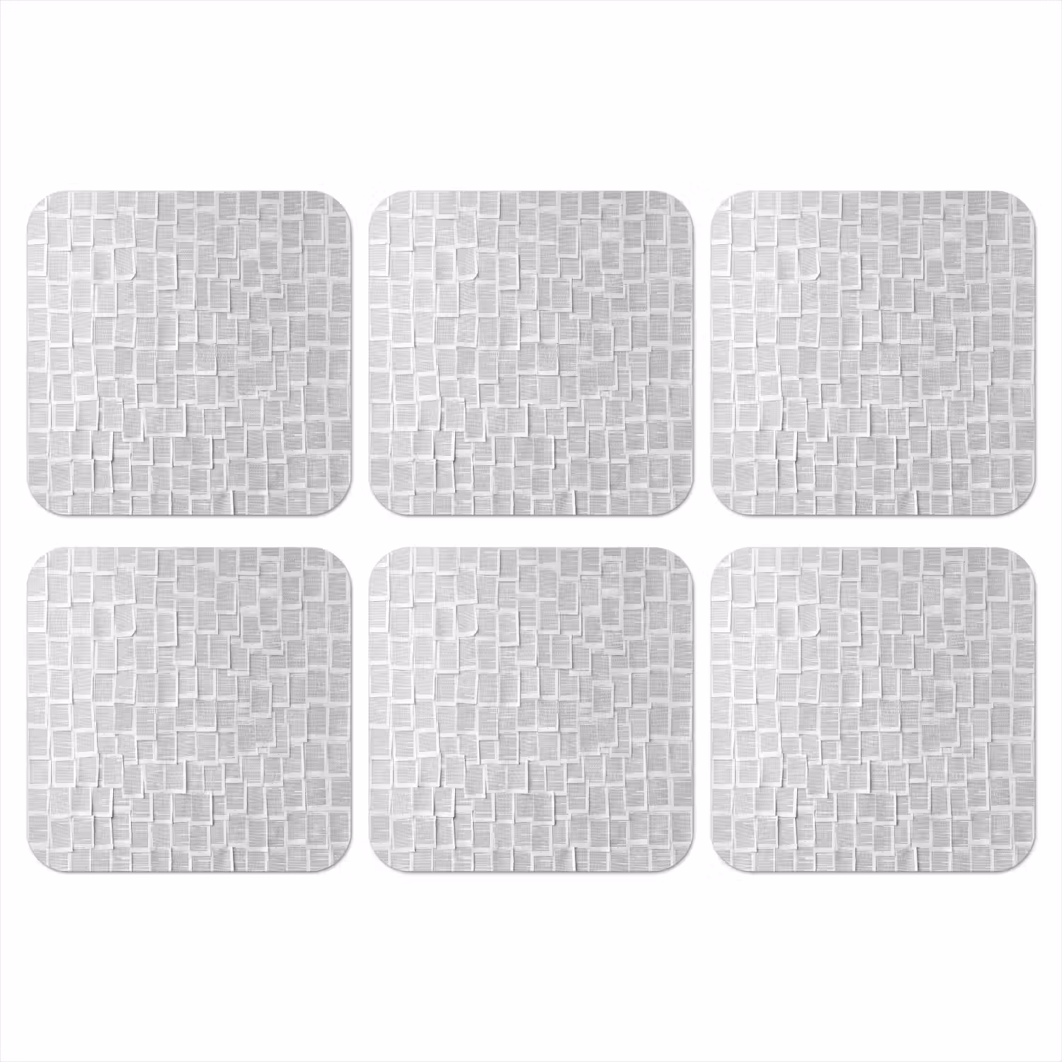 Papier - Overlappend - Textuur - Modern - Wit onderzetter kurk middel -3d