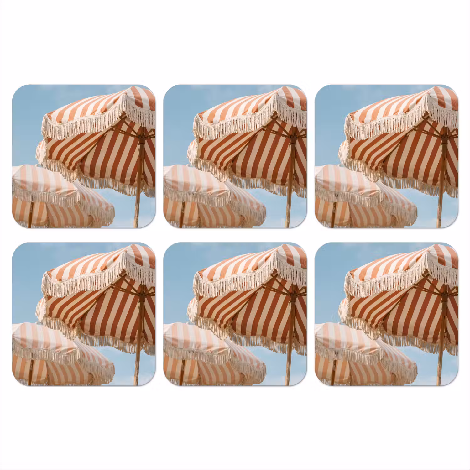 Parasol - Lucht - Rood onderzetter kurk middel -3d