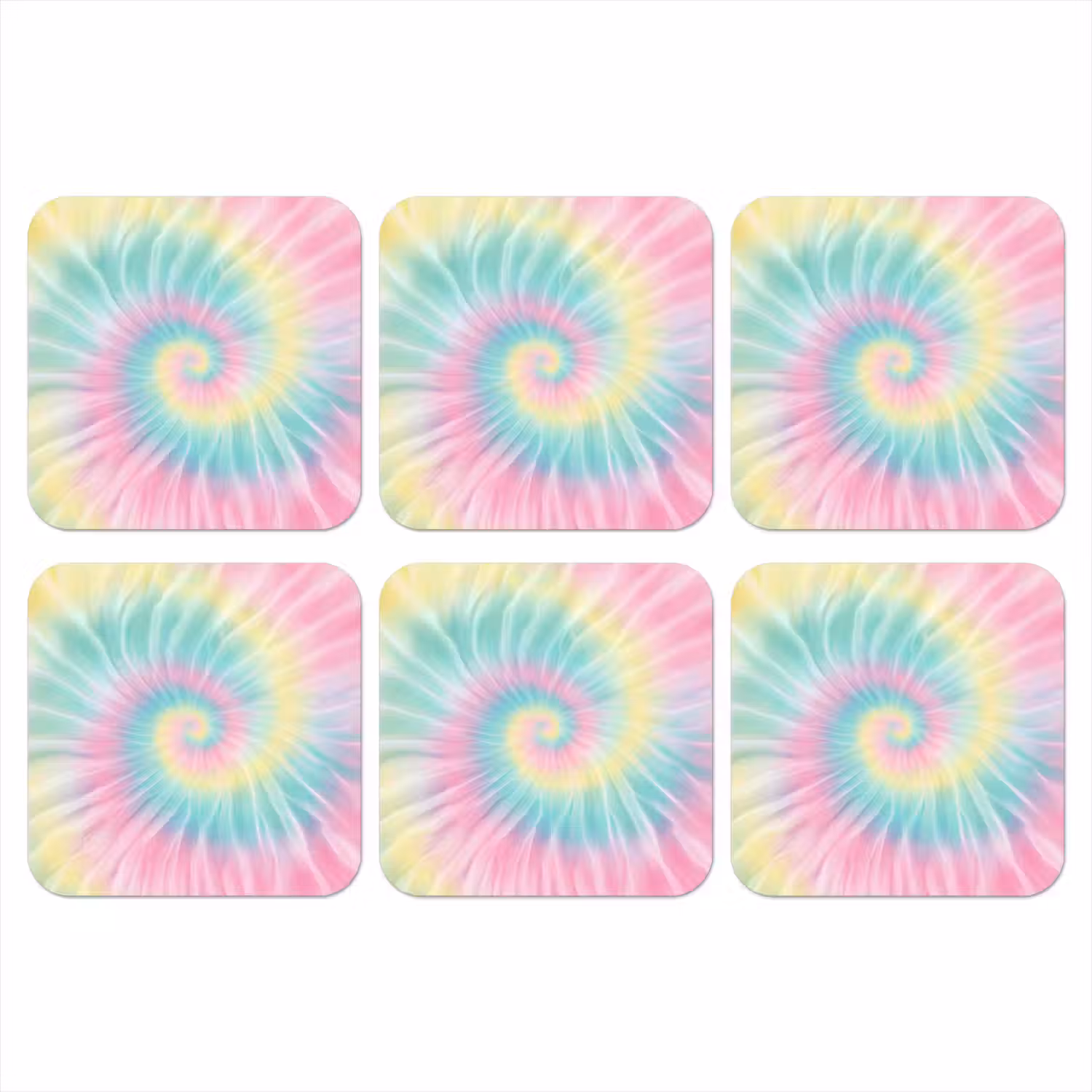 Pasteltinten - Tie dye - Roze onderzetter kurk middel -3d