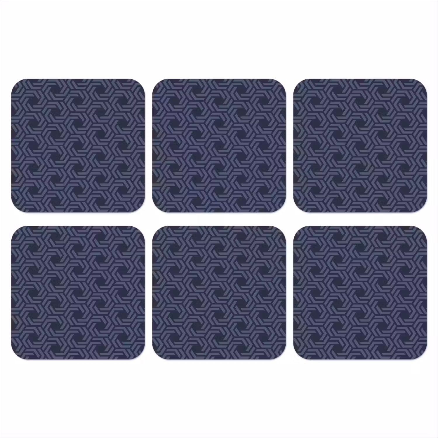 Patroon - Blauw - Geometrisch onderzetter kurk middel 366 -3d