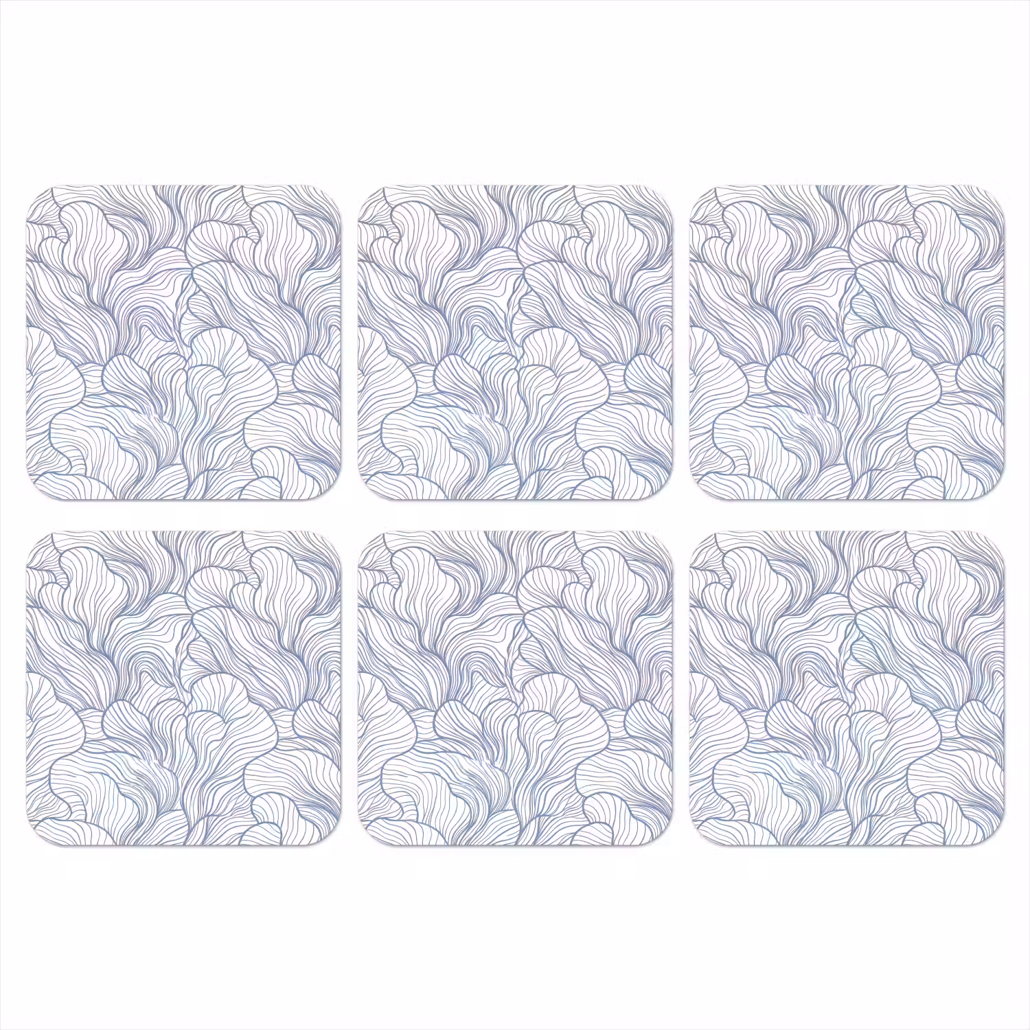 Patroon - Lijnen - Organisch - Abstract - Blauw onderzetter kurk middel -3d