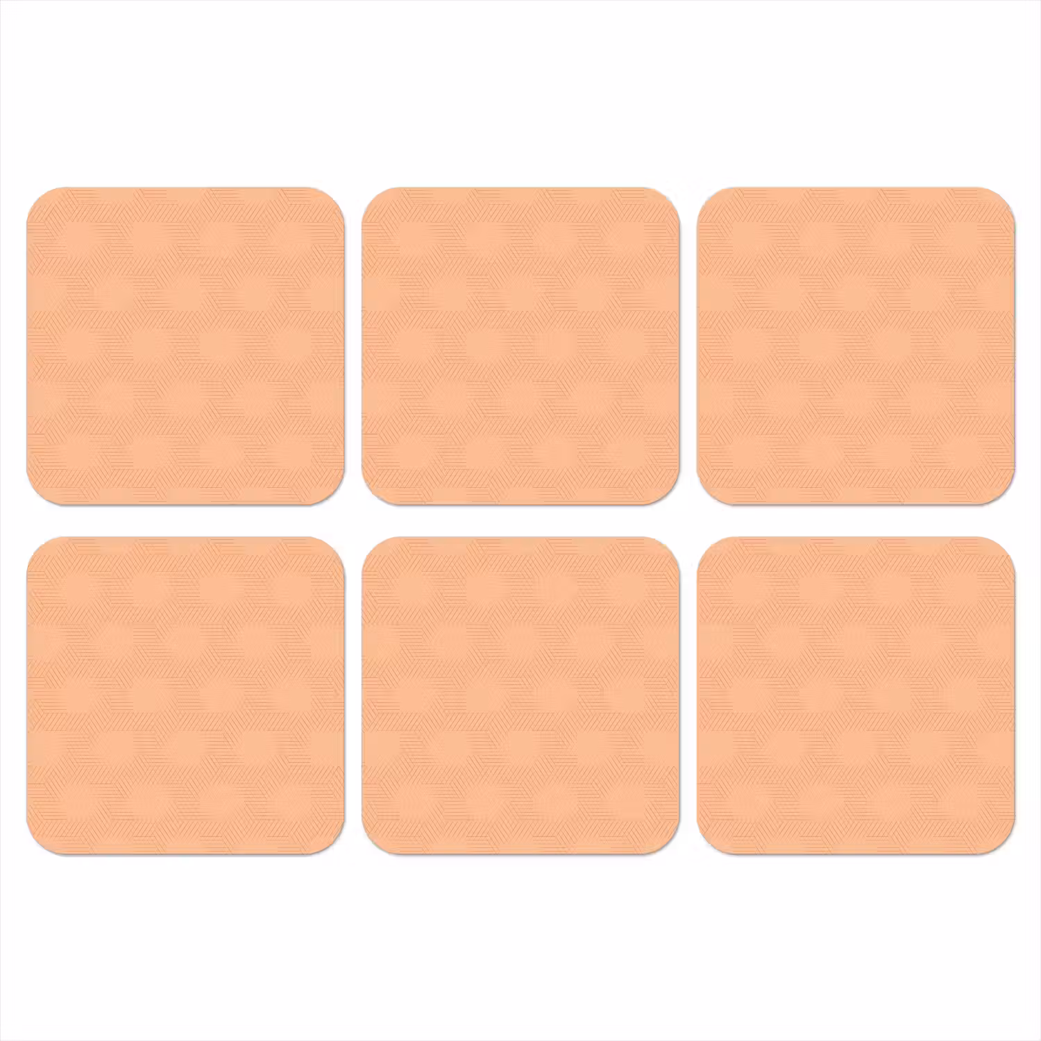 Patroon - Oranje - Lijnen onderzetter kurk middel 366 -3d