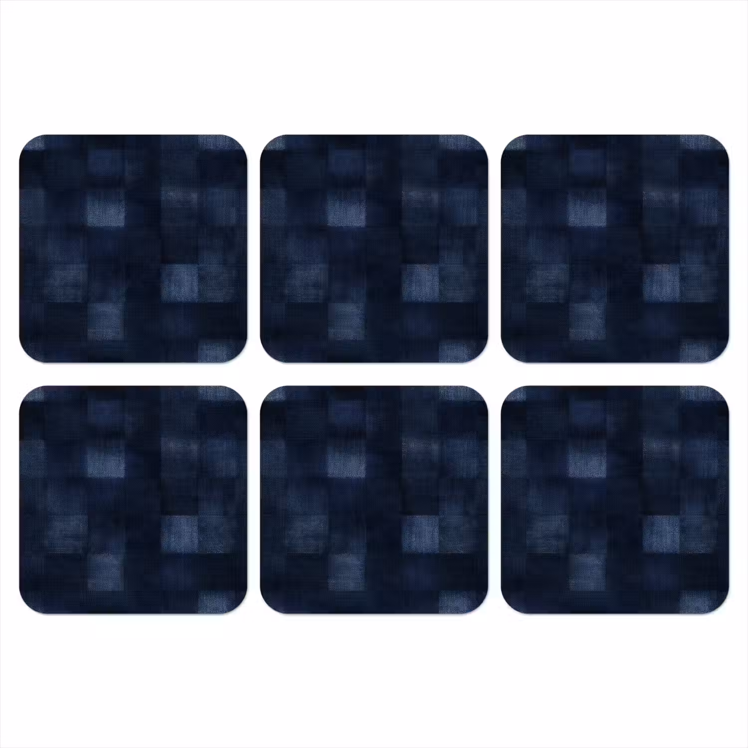 Patroon - Ruit - Marineblauw onderzetter kurk middel 366 -3d