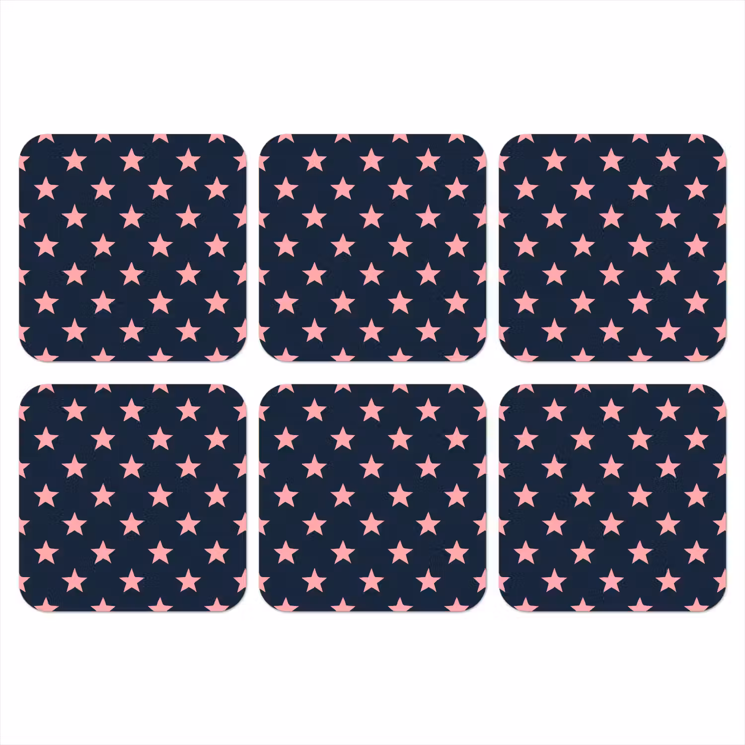Patroon - Sterren - Roze onderzetter kurk middel 366 -3d