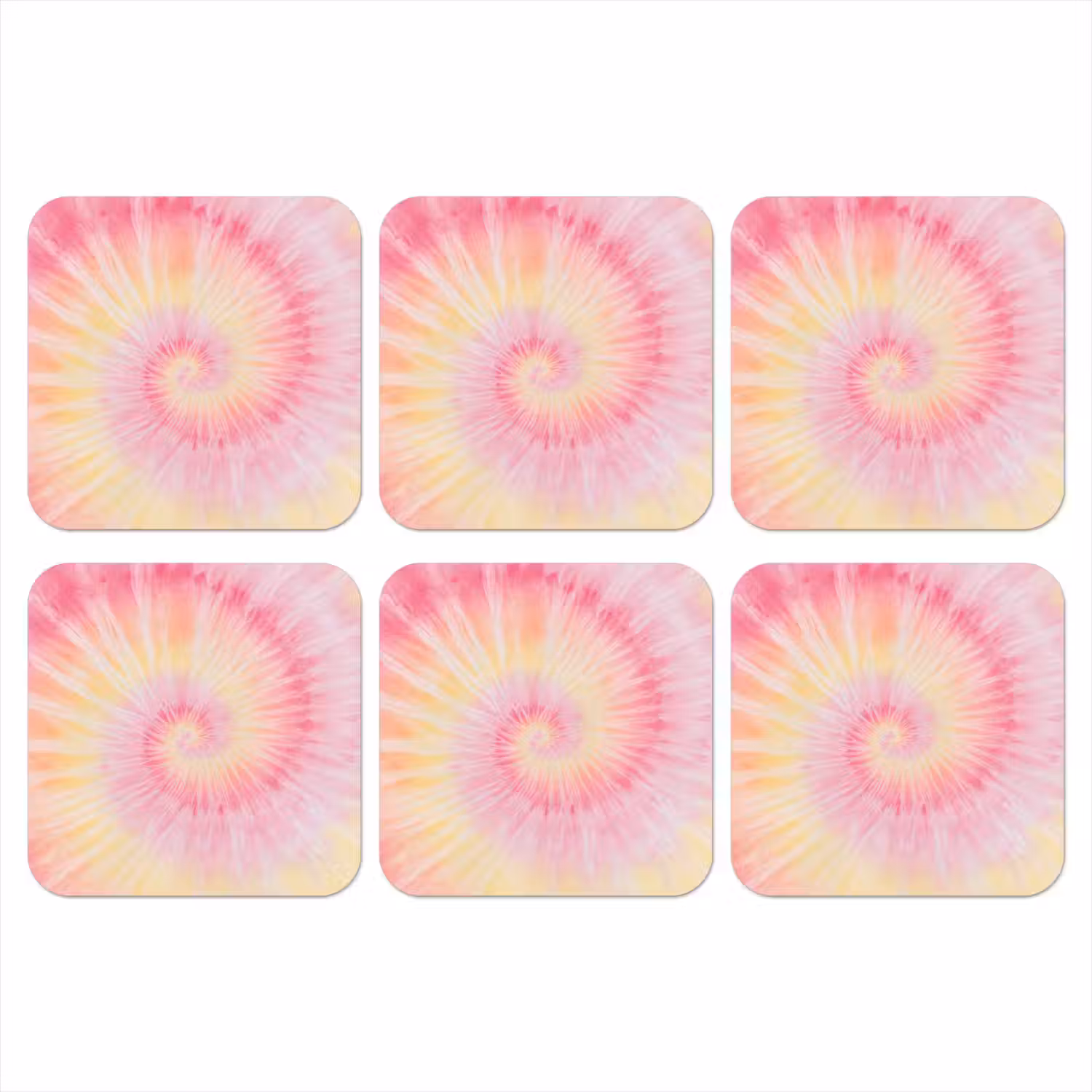 Patroon - Tie Dye - Pasteltinten - Roze onderzetter kurk middel -3d