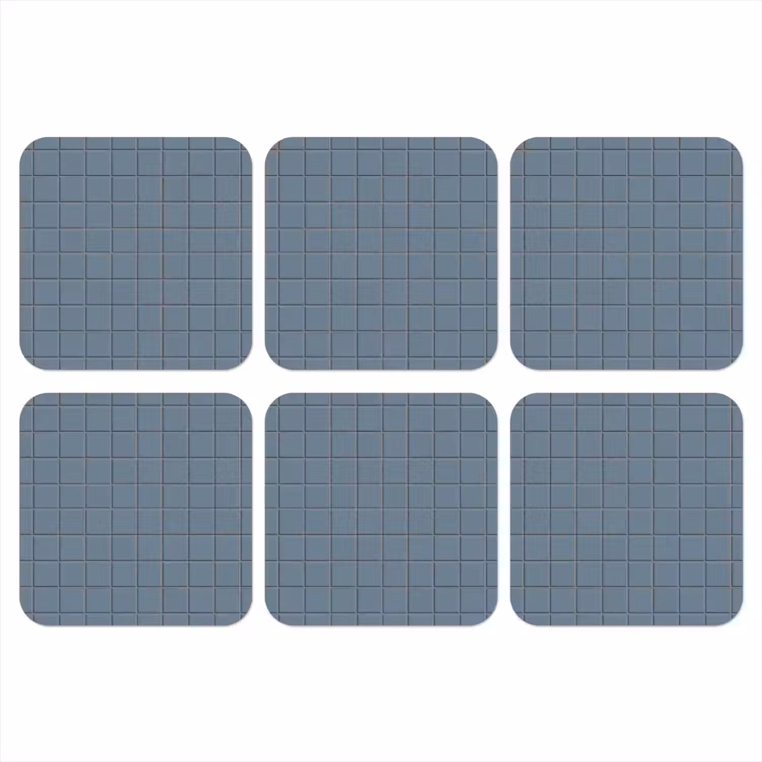 Patroon - Tegel - Blauwgrijs onderzetter kurk middel 366 -3d