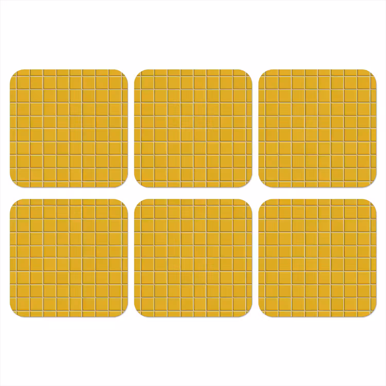 Patroon - Tegel - Okergeel onderzetter kurk middel 366 -3d