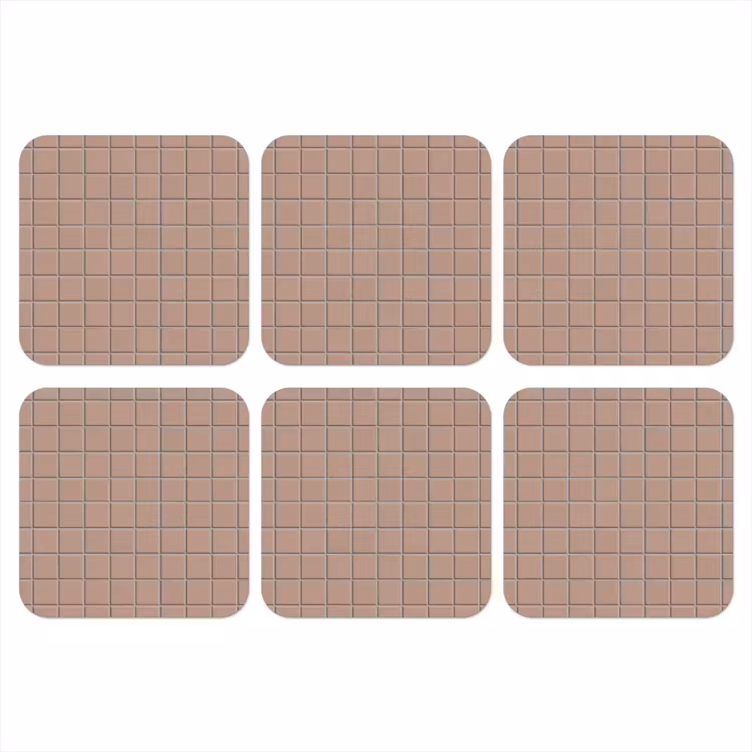 Patroon - Tegel - Oudroze onderzetter kurk middel 366 -3d