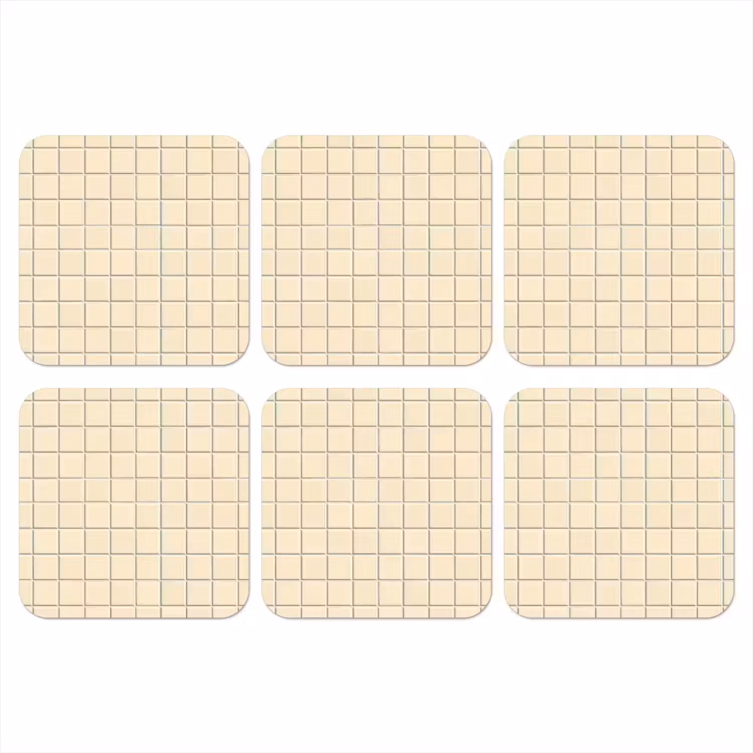 Patroon - Tegels - Gebroken - Wit onderzetter kurk middel 366 -3d