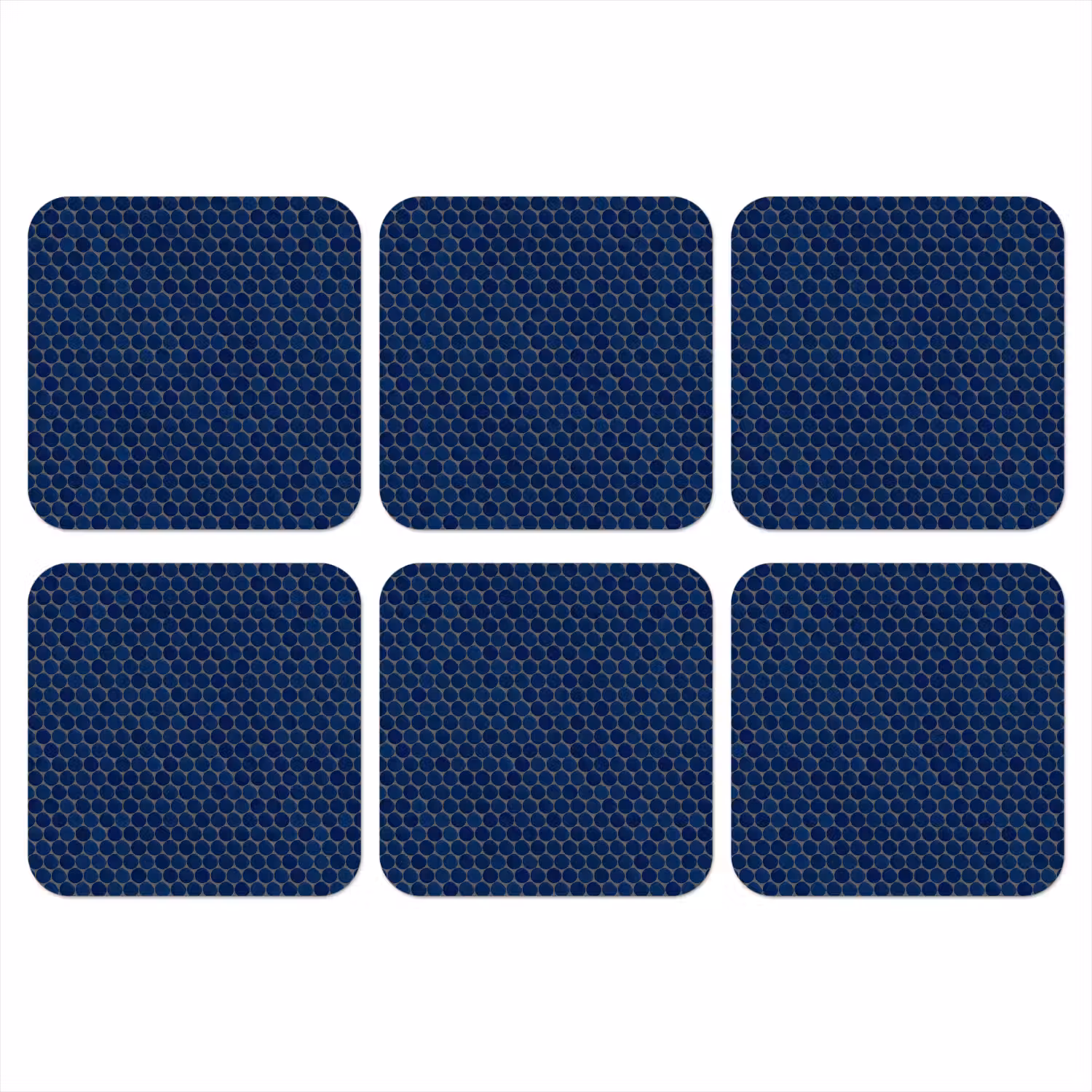 Penny - Mozaïek - Donkerblauw onderzetter kurk middel 366 -3d