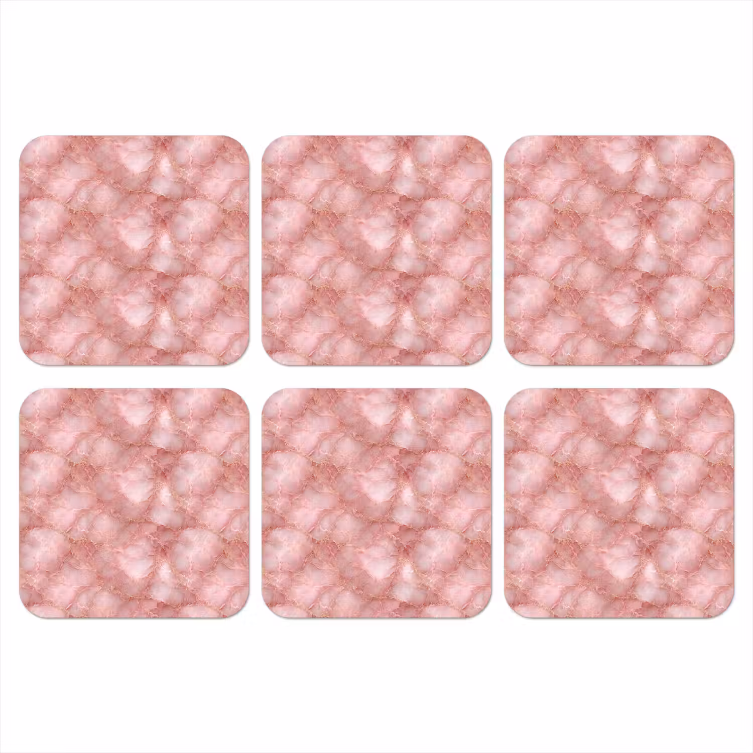 Roze - Kwarts - Goud - Marmer onderzetter kurk middel 366 -3d