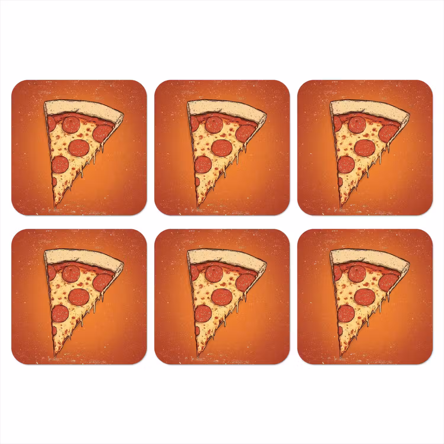 Pizza - Kaas - Rood - Pepperoni onderzetter kurk middel -3d