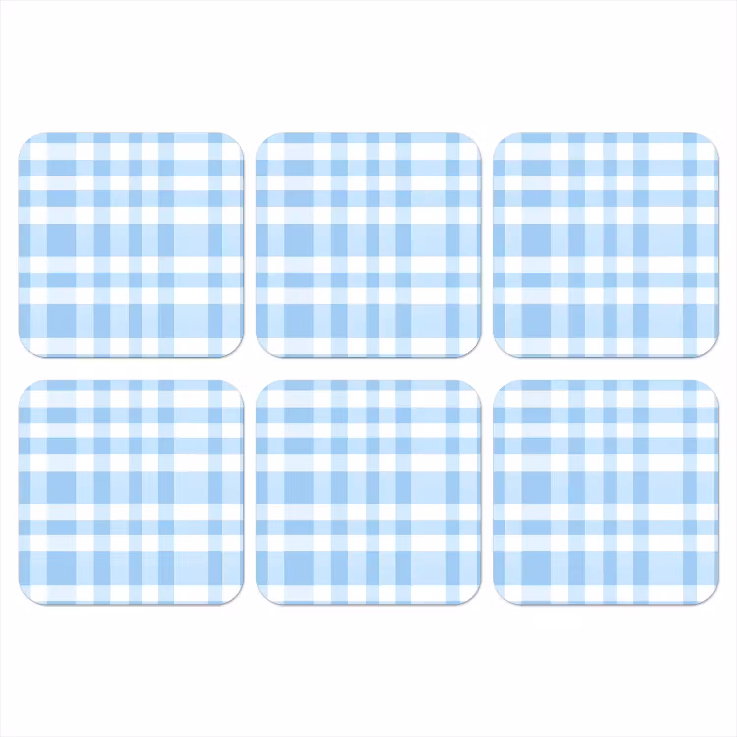 Ruit - Patroon - Blauw onderzetter kurk middel 366 -3d