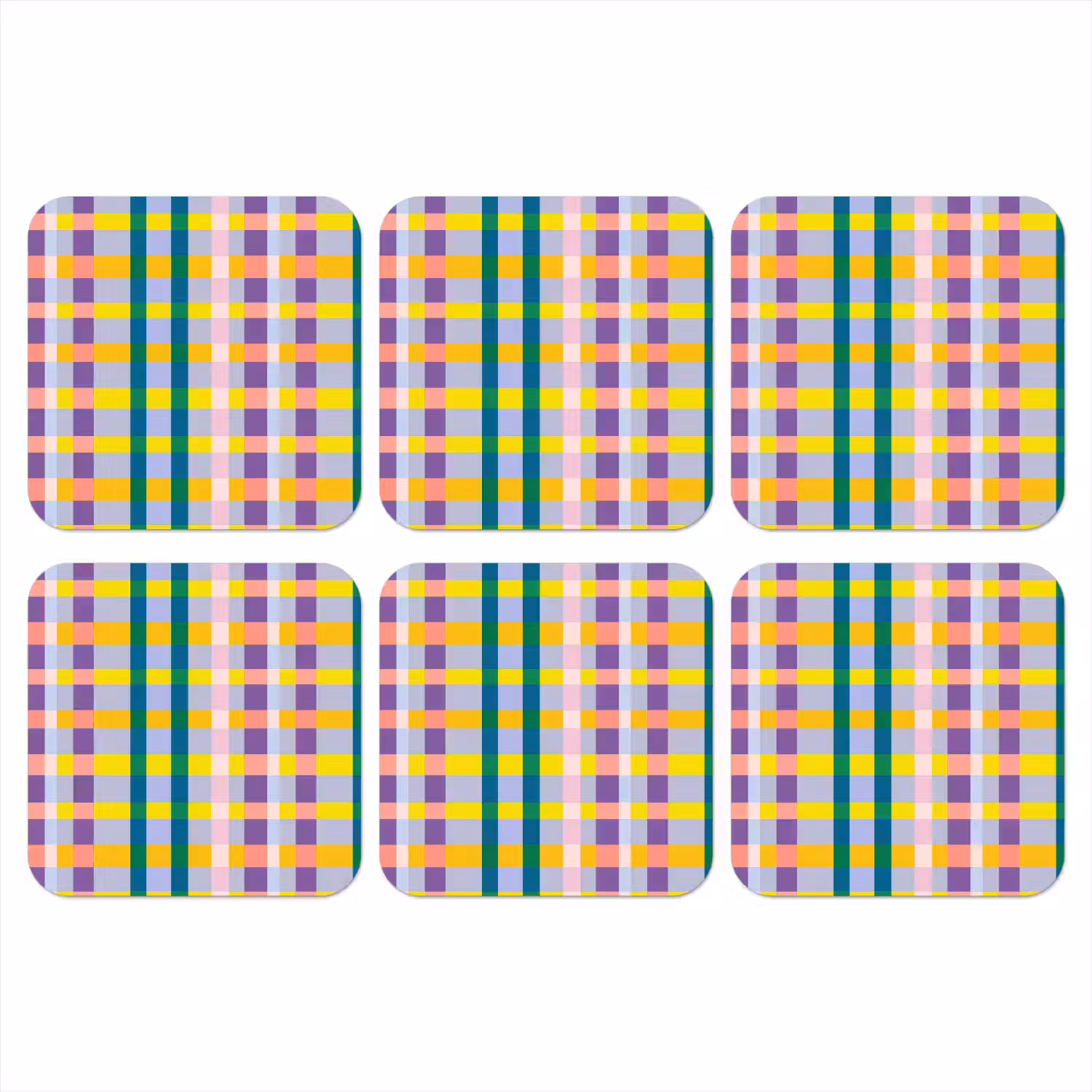 Ruit - Patroon - Kleurrijk onderzetter kurk middel 366 -3d