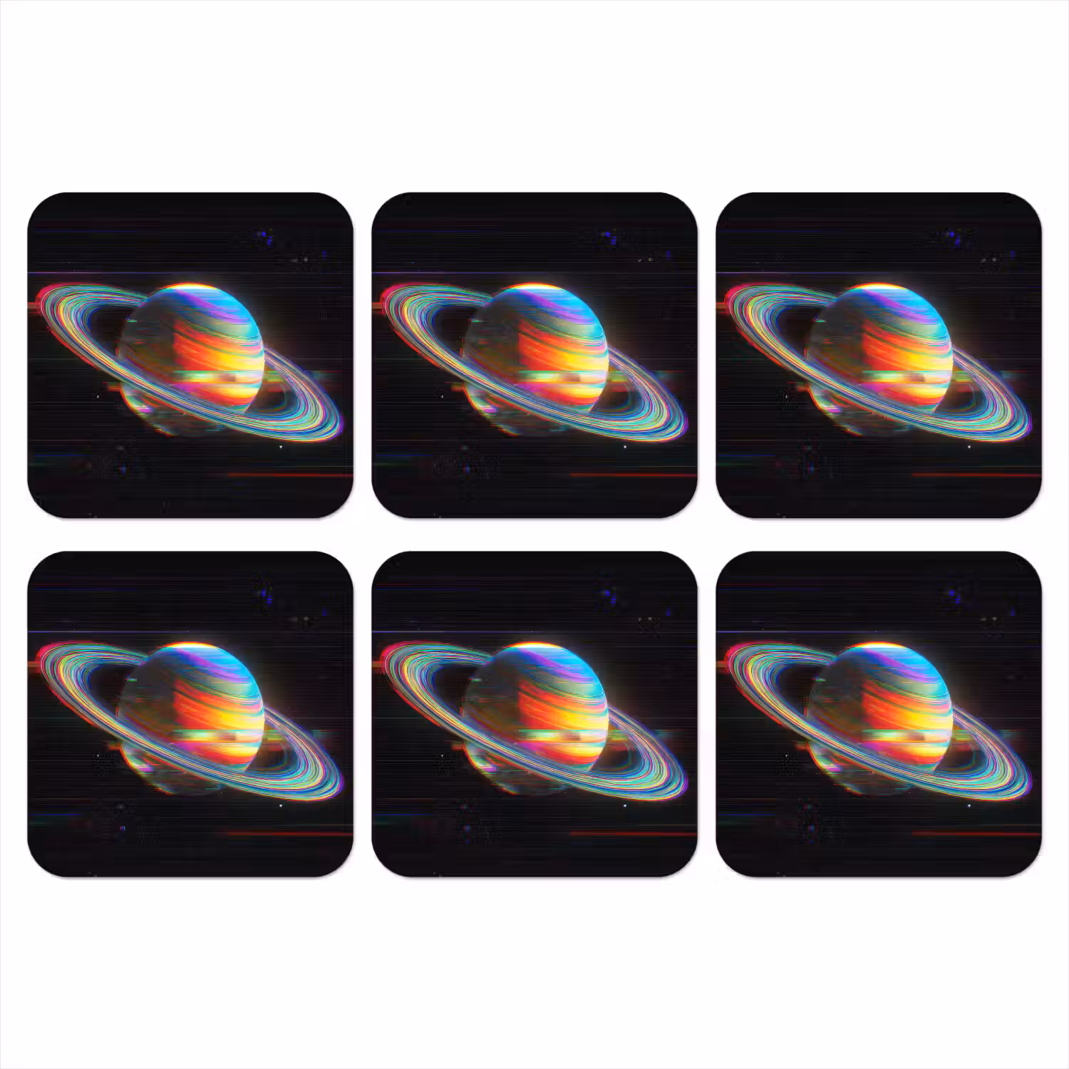 Planeet - Cirkel - Kleurrijk onderzetter kurk middel -3d