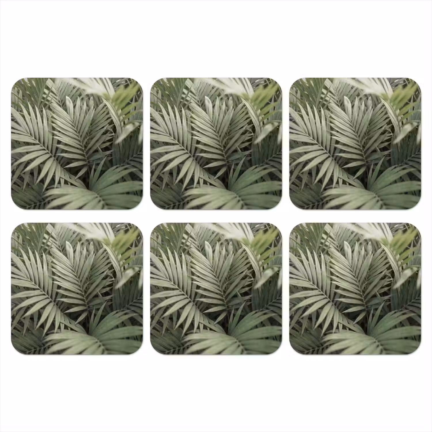 Plant - Palmbladeren - Natuur - Groen onderzetter kurk middel -3d