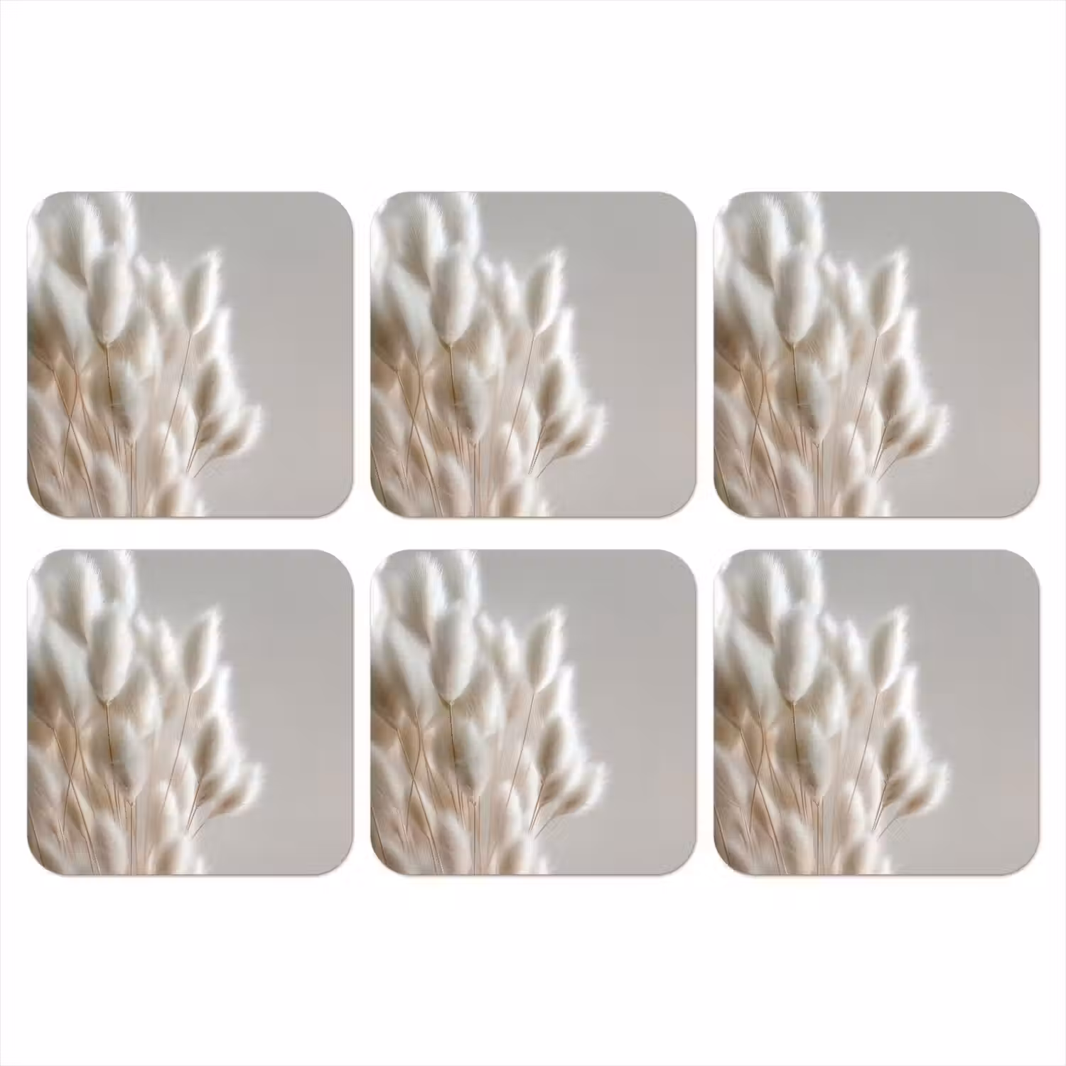 Pluimen - Beige - Minimalistisch onderzetter kurk middel -3d
