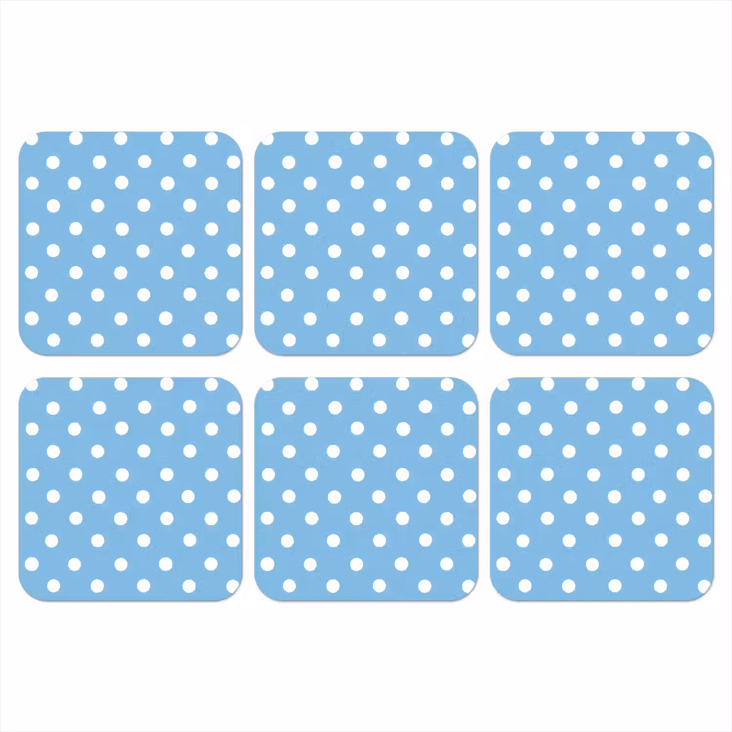 Polka - Dots - Blauw onderzetter kurk middel 366 -3d
