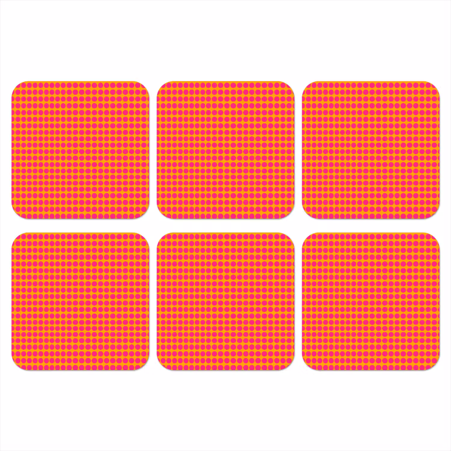 Stippen - Patroon - Oranje onderzetter kurk middel 366 -3d