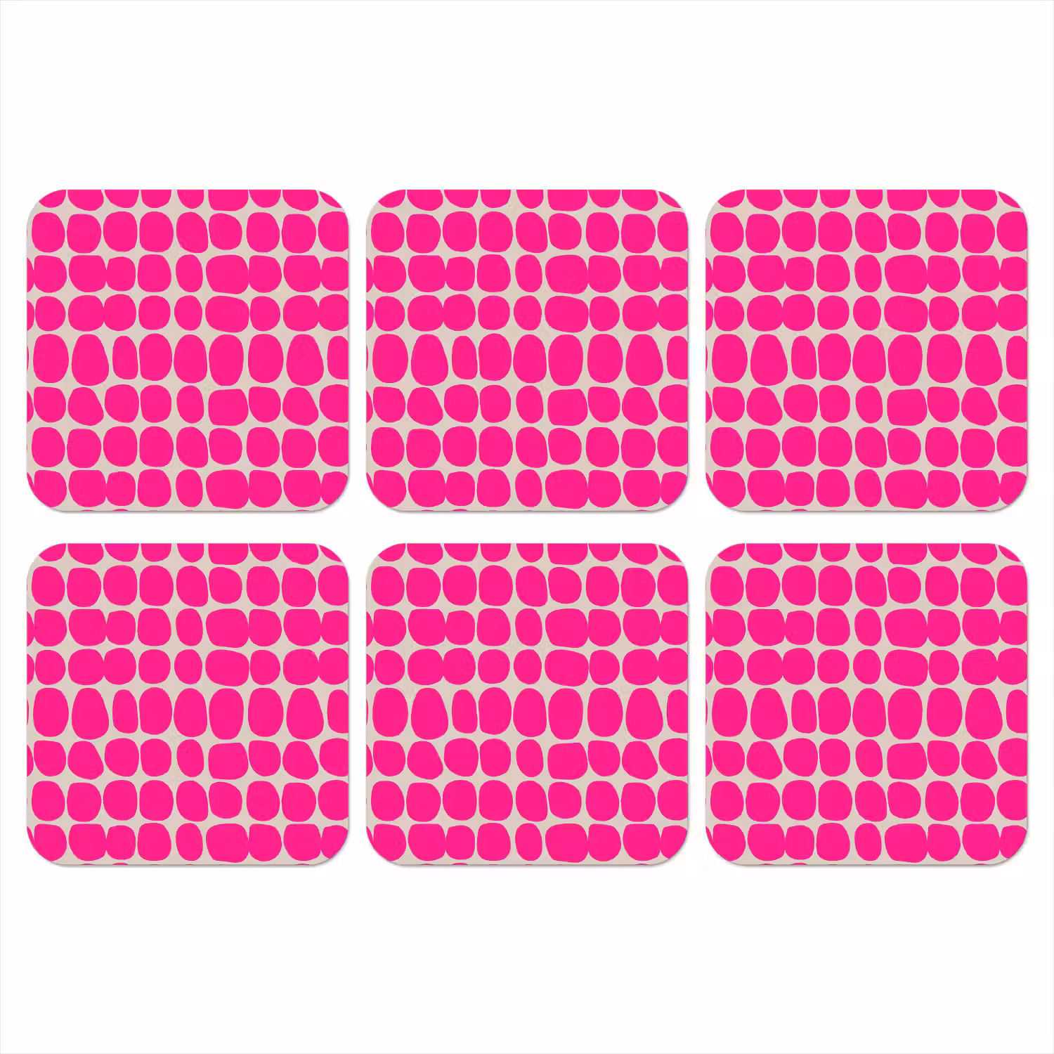 Stippen - Patroon - Roze onderzetter kurk middel 366 -3d