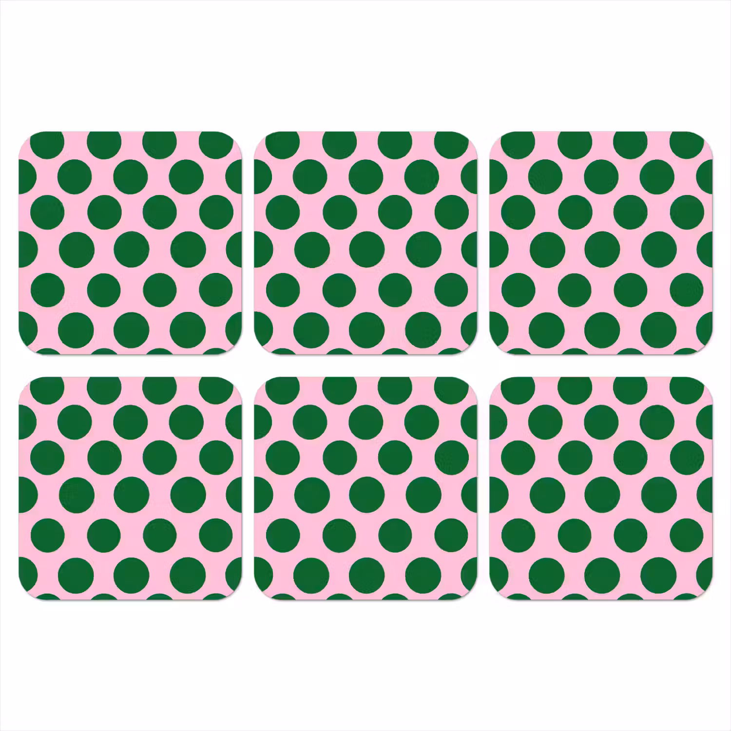 Polkadots - Patroon - Groen onderzetter kurk middel 366 -3d