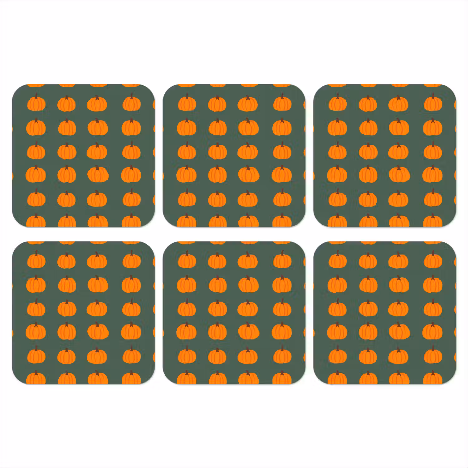 Pompoen - Patroon - Oranje onderzetter kurk middel 366 -3d