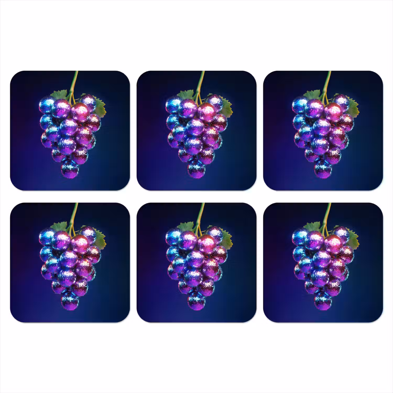 Paars - Disco - Feest - Druif onderzetter kurk middel -3d