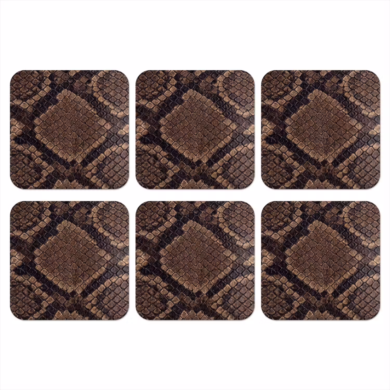 Python - Schubben - Brons onderzetter kurk middel -3d