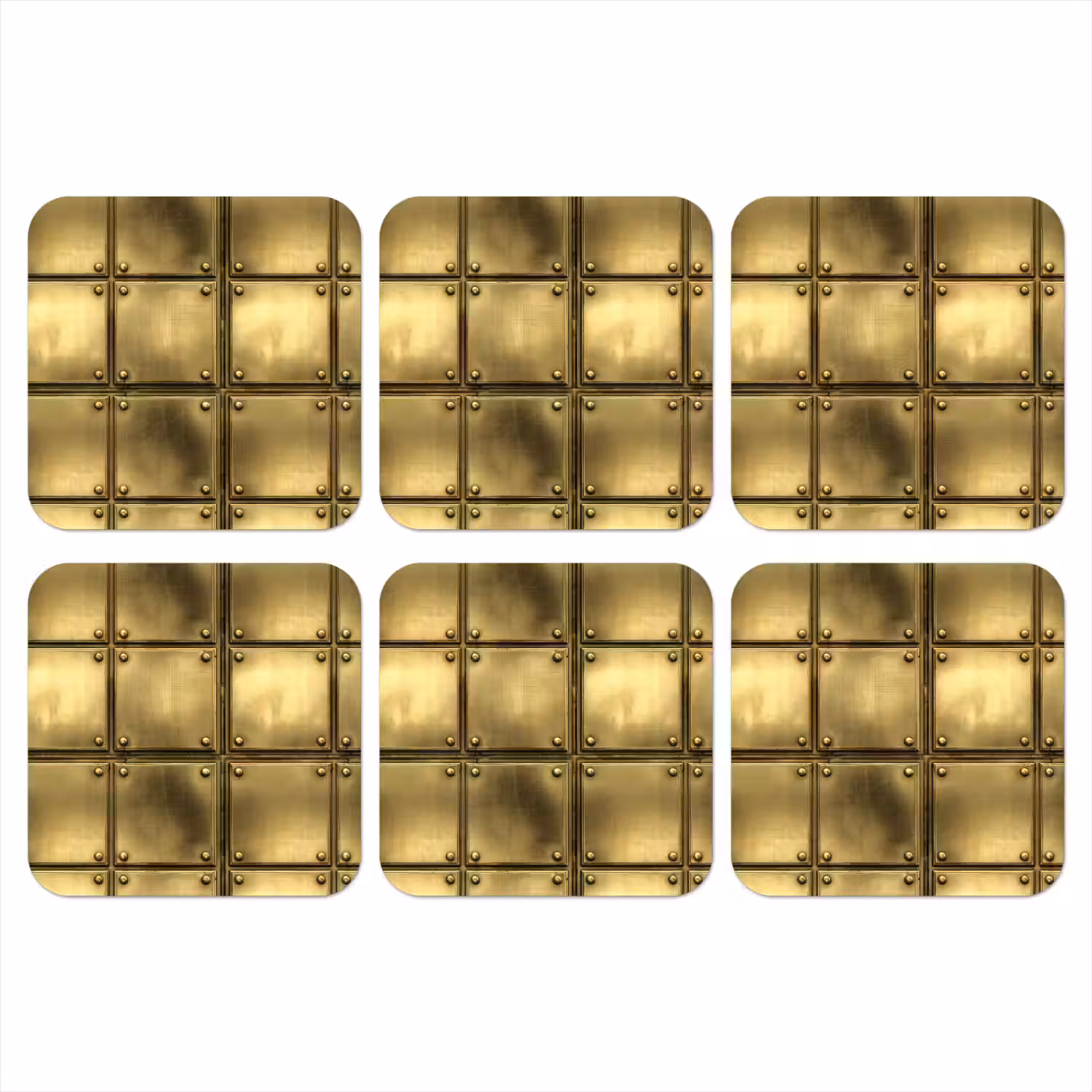 Platen - Industrieel - Stoer - Goud onderzetter kurk middel 366 -3d