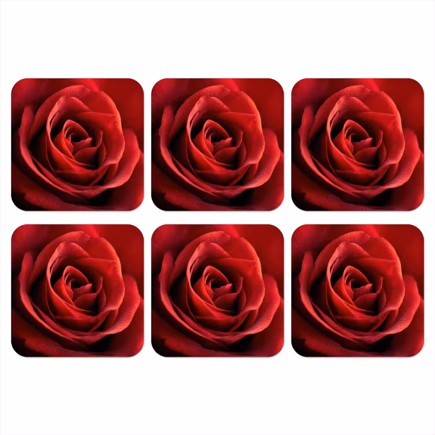 Rood - Roos - Romantisch onderzetter kurk middel -3d
