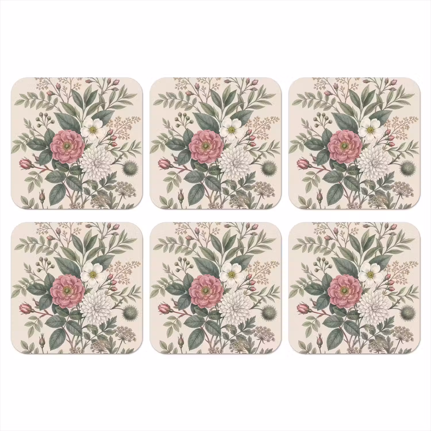 Romantisch - Design - Kleurrijk onderzetter kurk middel -3d