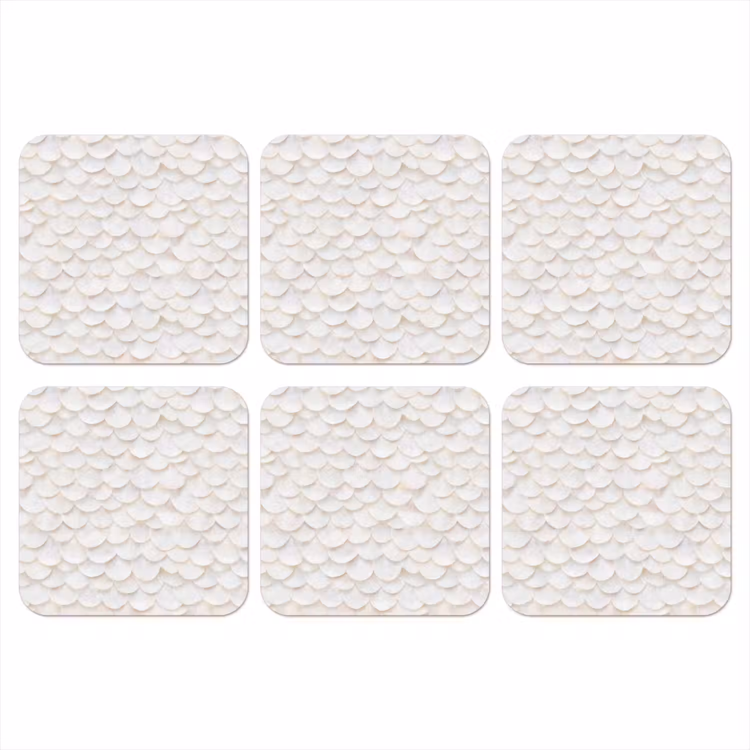 Schubben - Wit - Elegant onderzetter kurk middel 366 -3d
