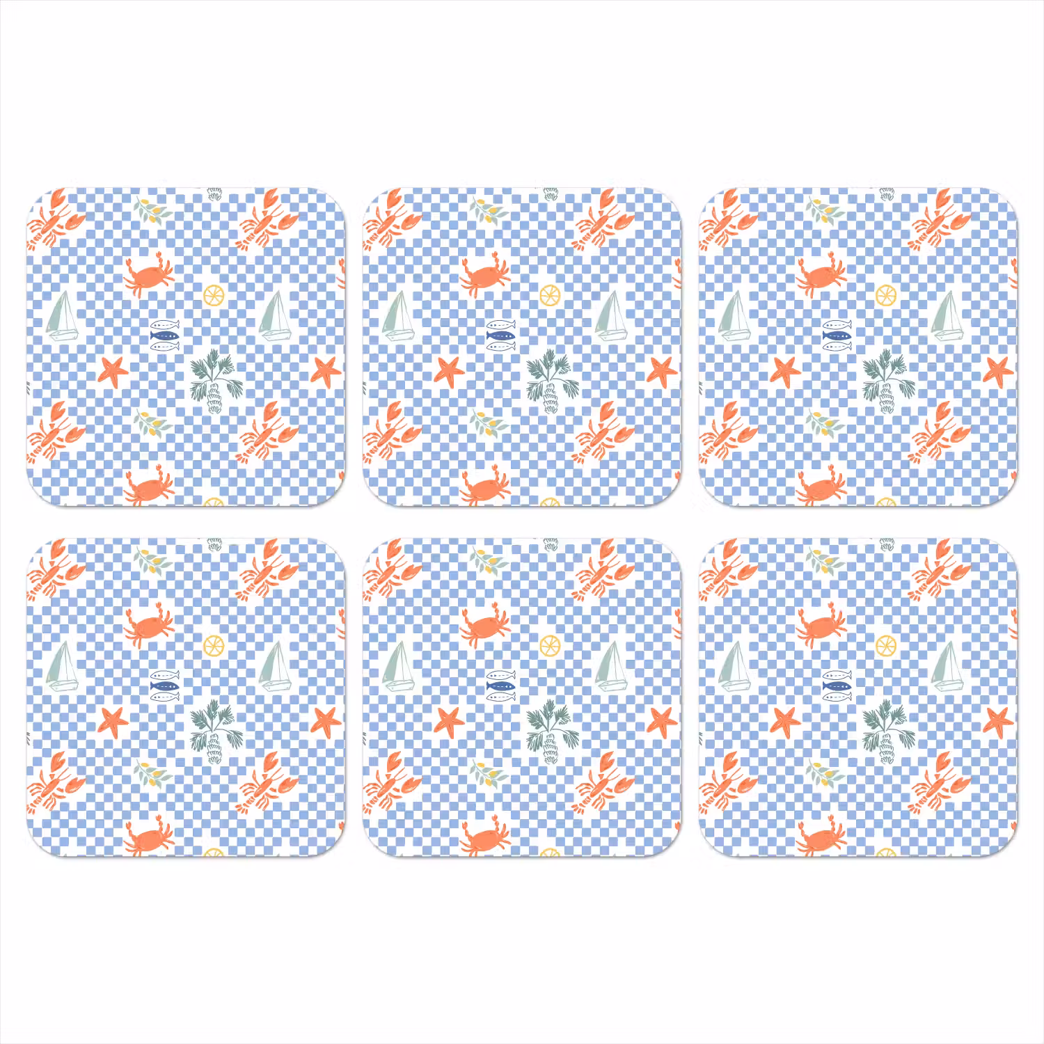 Zee - Sfeer - Zeilboot - Blauw onderzetter kurk middel 366 -3d