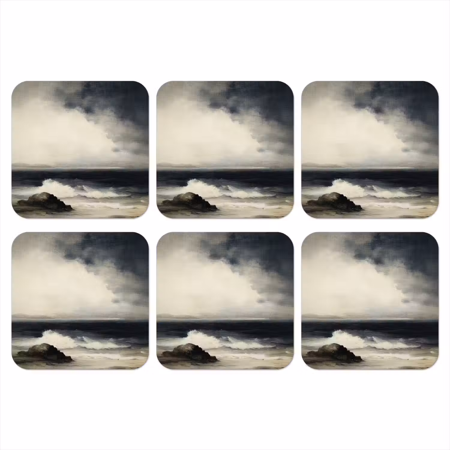 Zee - Rotsen - Storm onderzetter kurk middel -3d