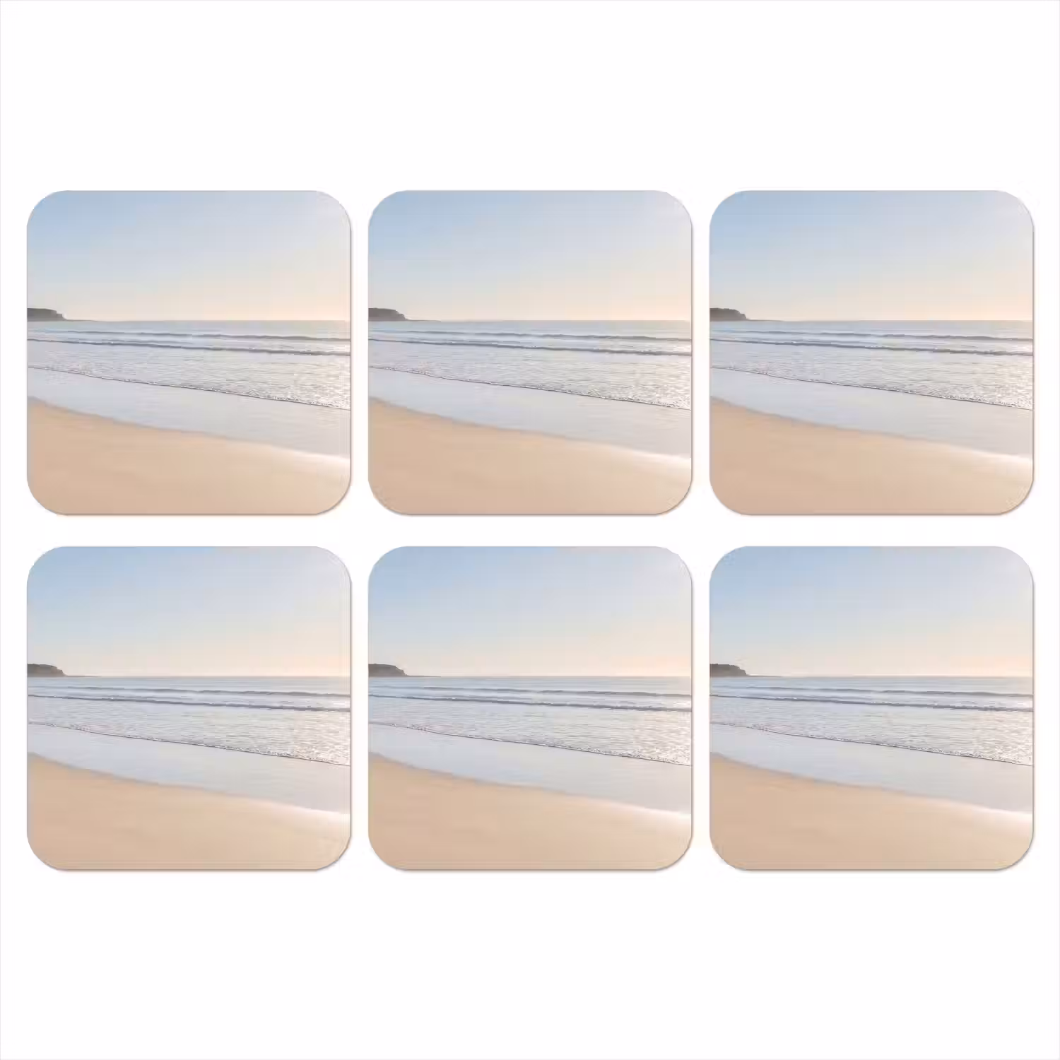 Zee - Zon - Zand onderzetter kurk middel -3d