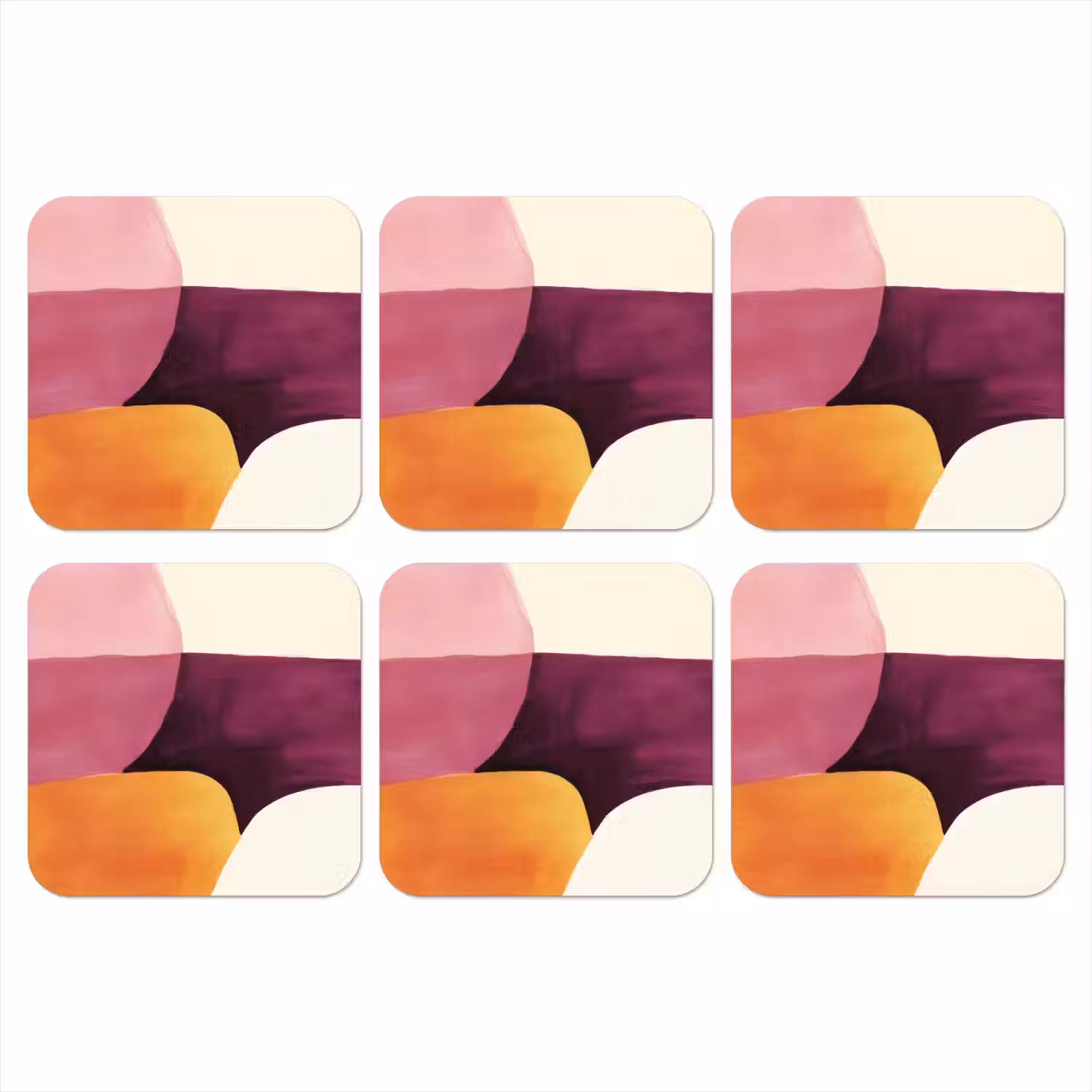 Vormen - Abstract - Kleurrijk onderzetter kurk middel -3d