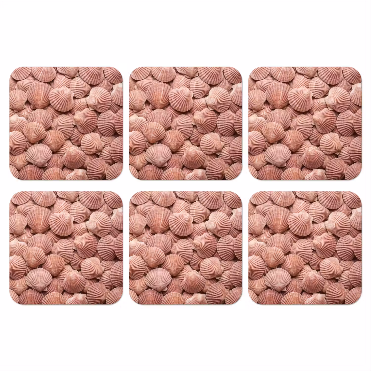 Schelpen - Patroon - Roze onderzetter kurk middel -3d