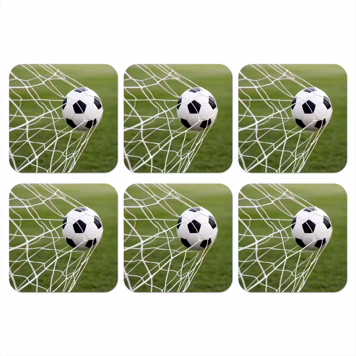 Voetbal - Goal - Net - Sport onderzetter kurk middel -3d