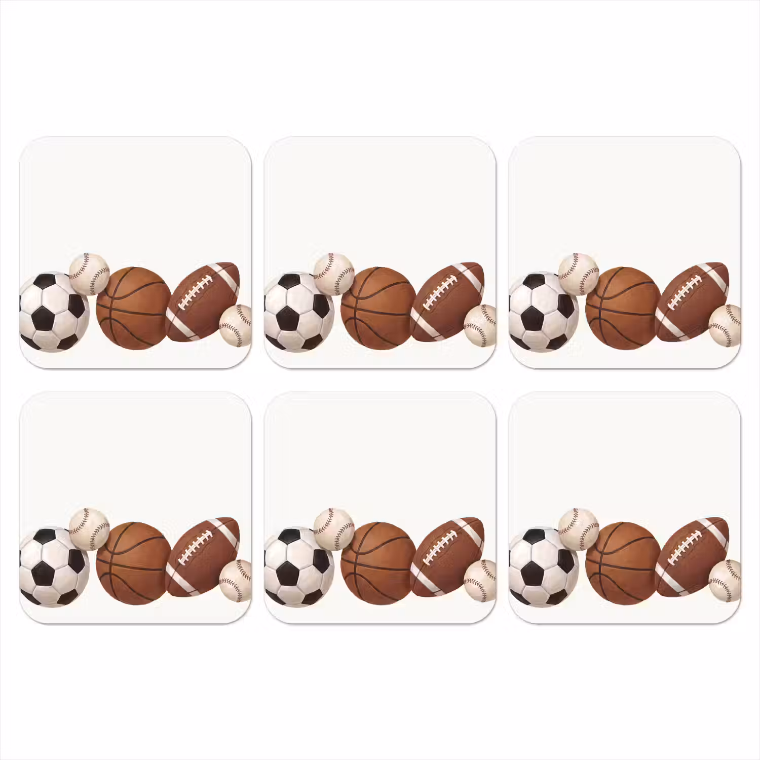 Sport - Ballen - Illustratie onderzetter kurk middel -3d