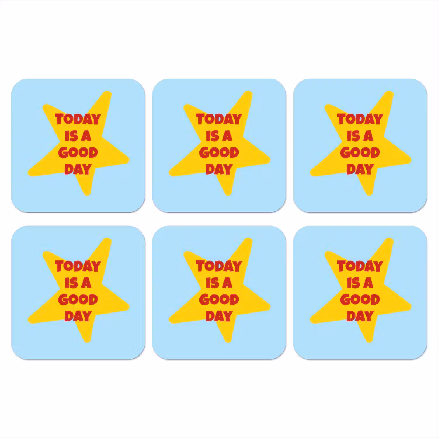 Ster - Today is a good day - Blauw onderzetter kurk middel -3d
