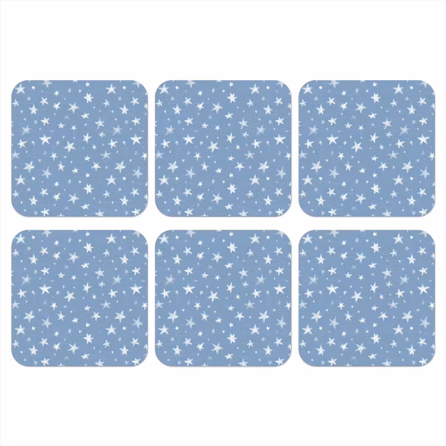 Sterretjes - Patroon - Blauw onderzetter kurk middel 366 -3d