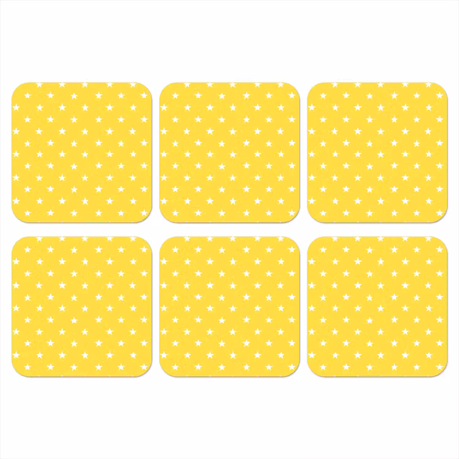 Sterren - Patroon - Minimalistisch - Geel onderzetter kurk middel 366 -3d
