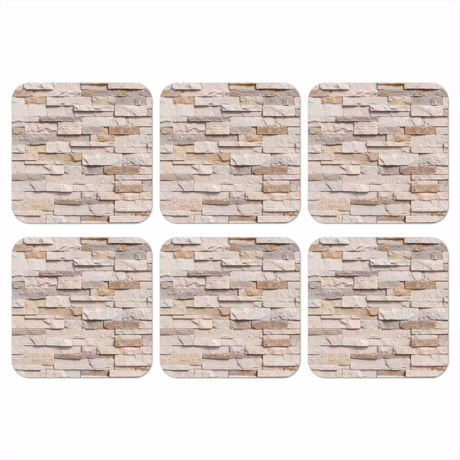Steen - Muur - Textuur - Rustiek - Beige onderzetter kurk middel -3d
