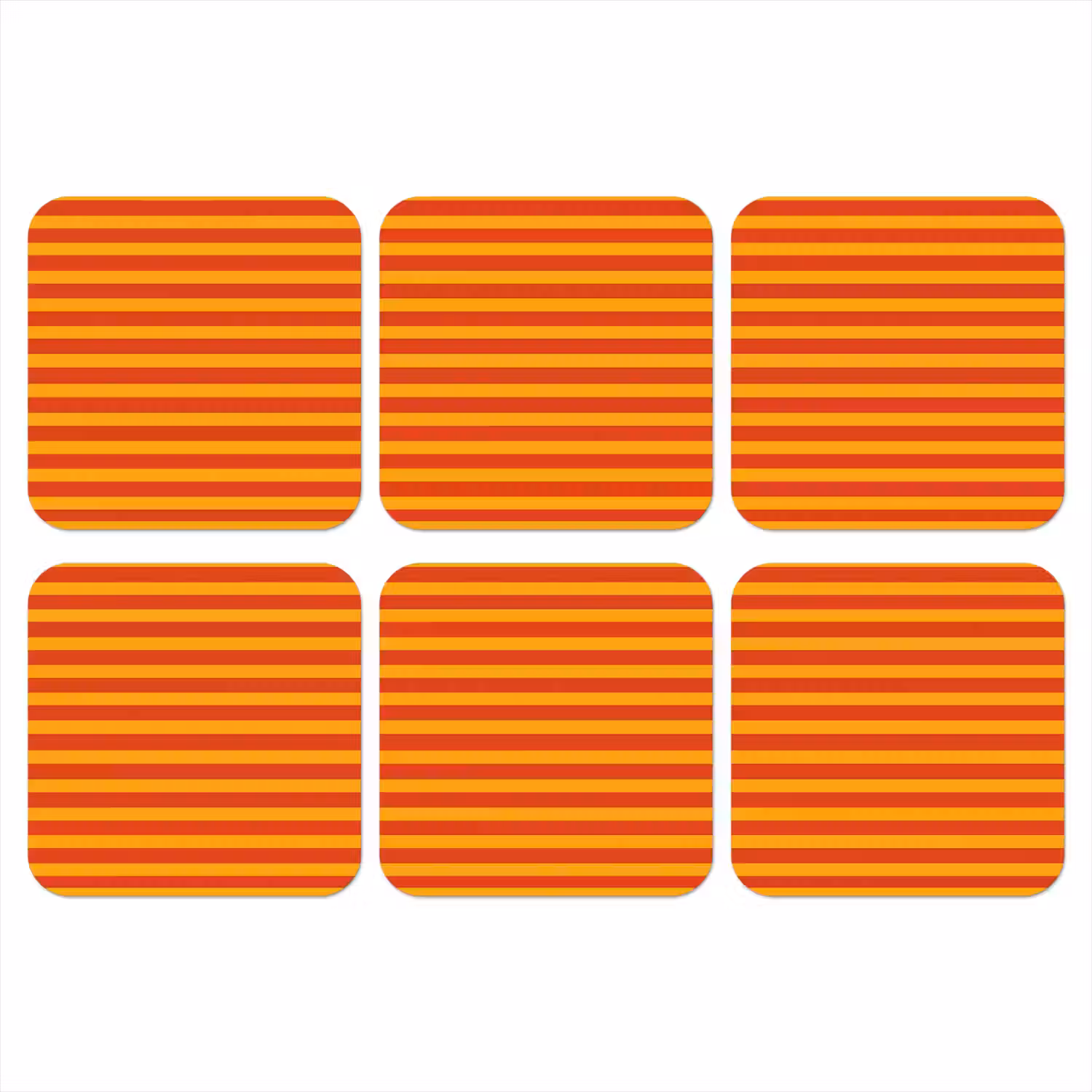 Strepen - Patroon - Oranje onderzetter kurk middel 366 -3d