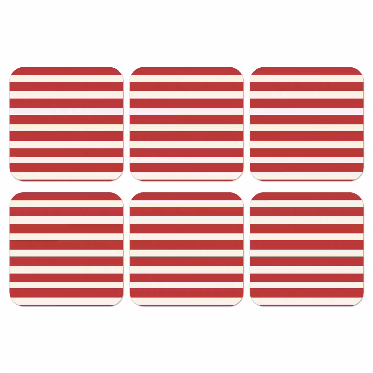 Strepen - Patroon - Rood onderzetter kurk middel 366 -3d