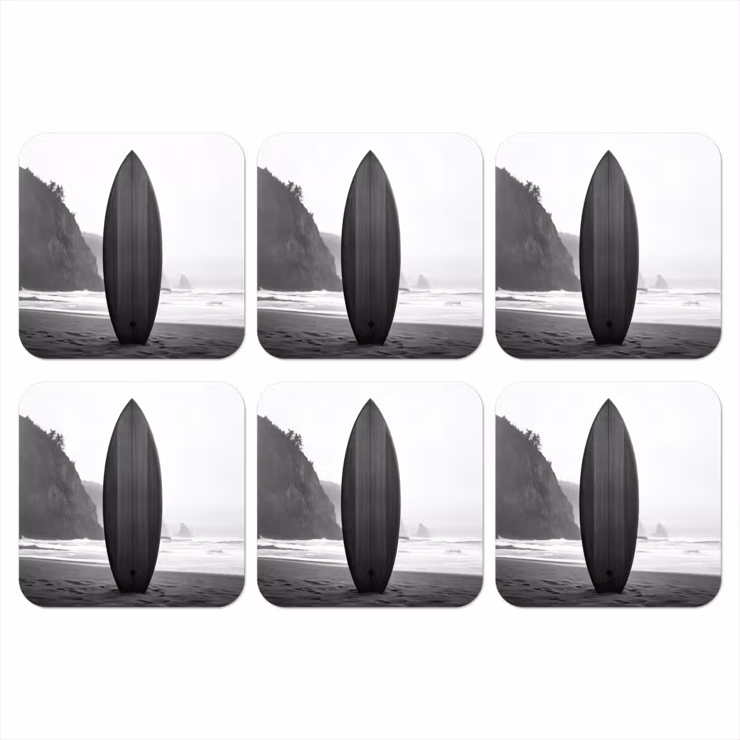 Surfplank - Zand - Zee onderzetter kurk middel -3d