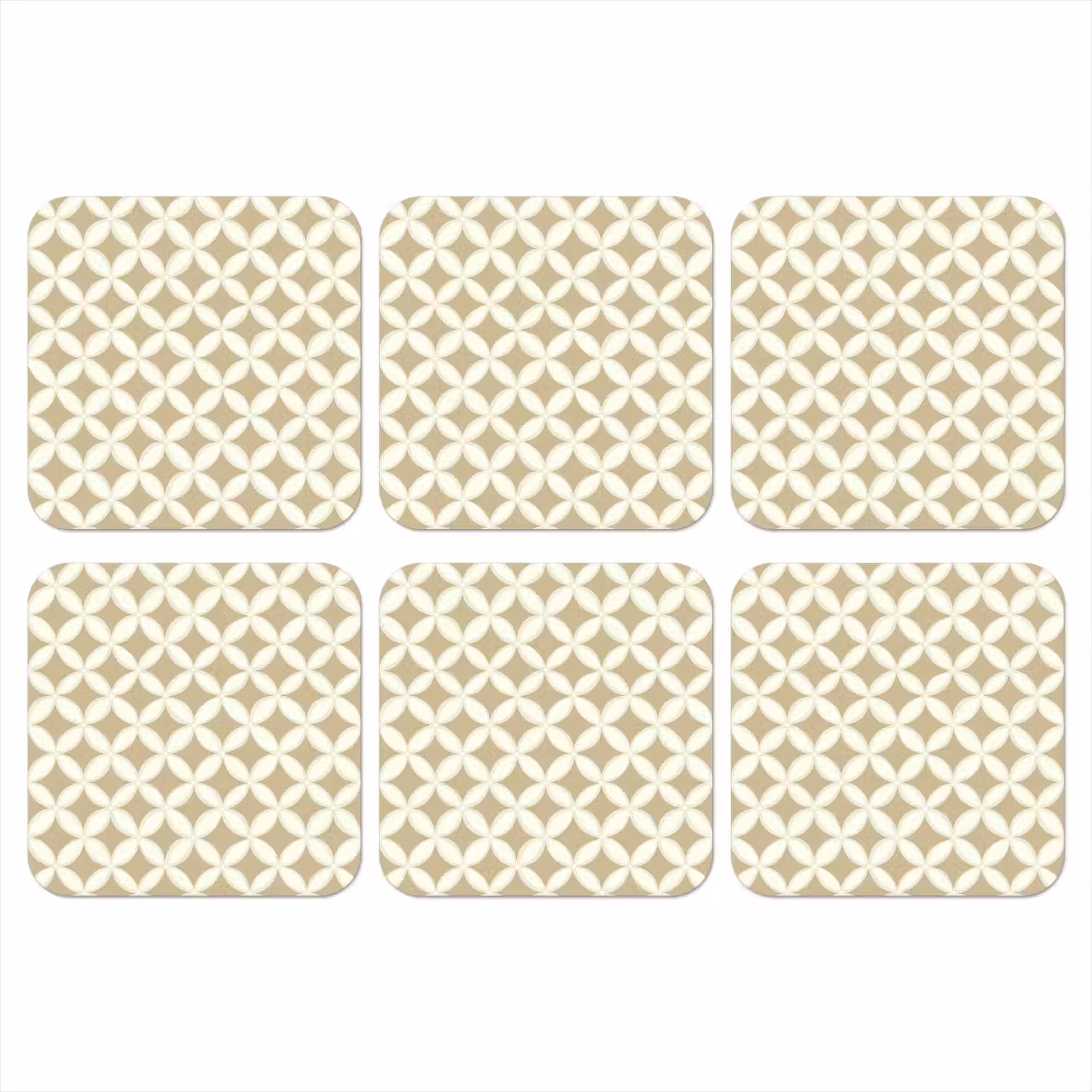 Symmetrisch - Motief - Beige onderzetter kurk middel 366 -3d