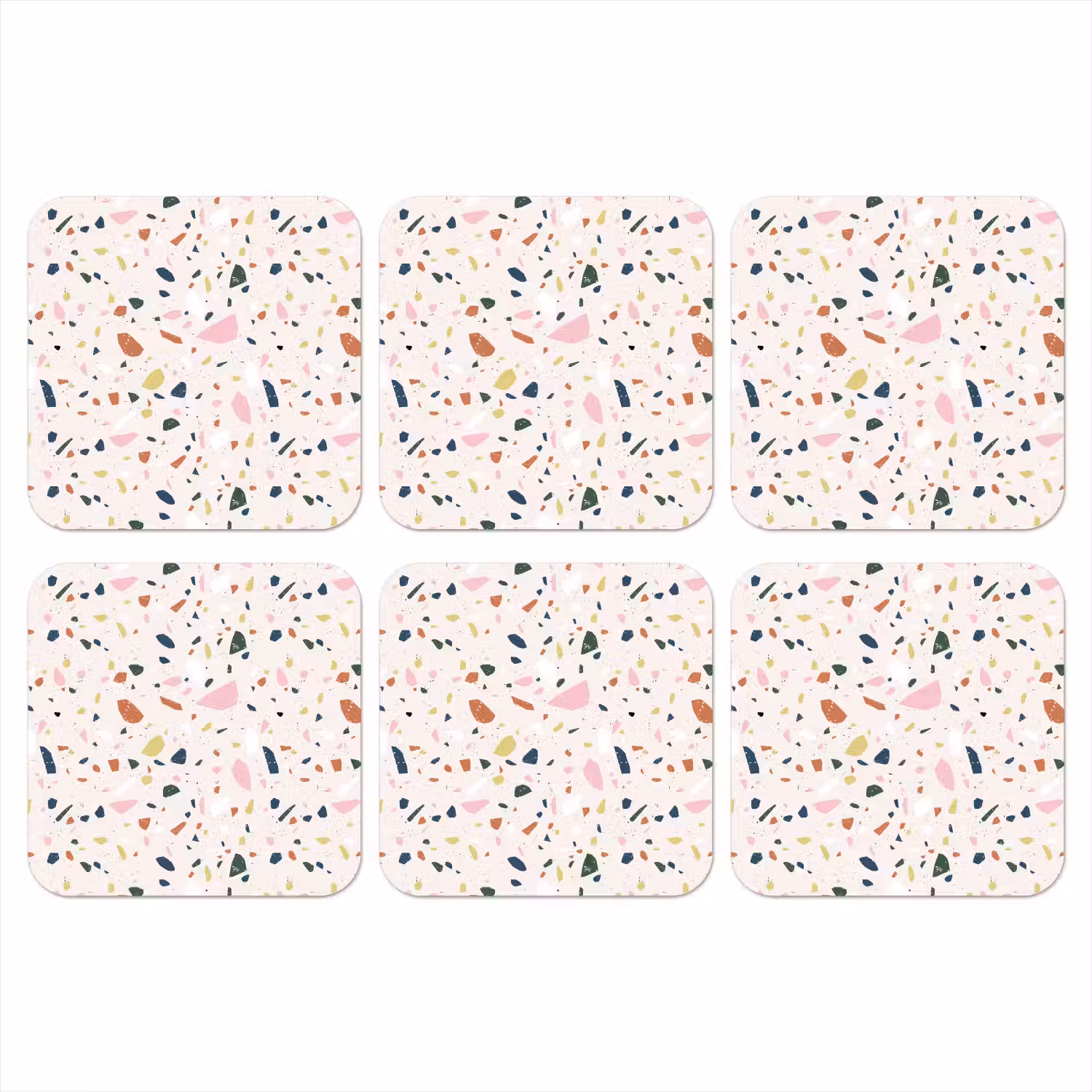 Terrazzo - Patroon - Kleurrijk onderzetter kurk middel 366 -3d
