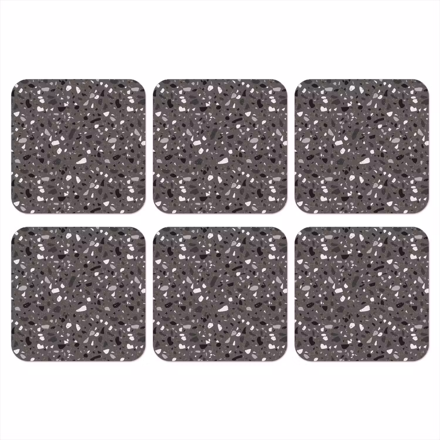 Terrazzo - Patroon - Grijs onderzetter kurk middel 366 -3d
